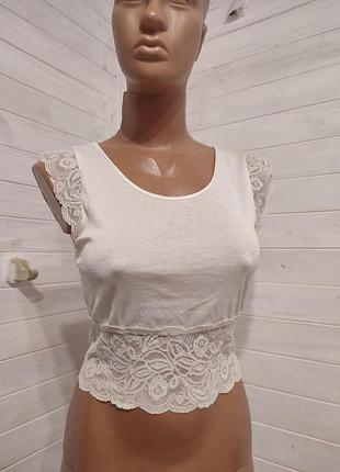 Супер милае маечка с кружевом-хлопок