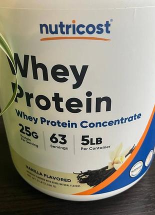 Nutricost, концентрат сывороточного протеина, ваниль, 2268 г (5 фунтов)