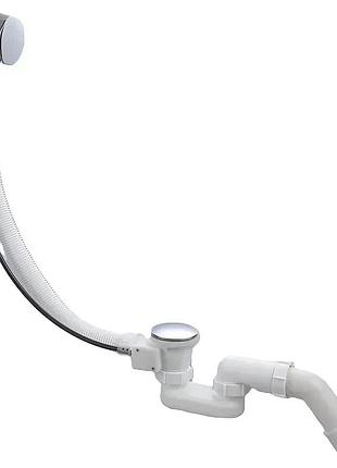 Сифон для ванни koer bd-04 впуск 70 мм з тросом випуск косий діаметр підключення: 1/2" хром kr5442