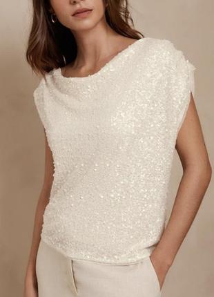 Нова next 22 ошатна в паєтках жіноча блузка розкішна святкова