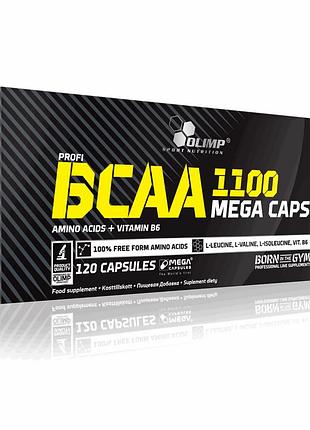 Аминокислота bcaa olimp sport nutrition bcaa 1100 mega caps, 120 капсул