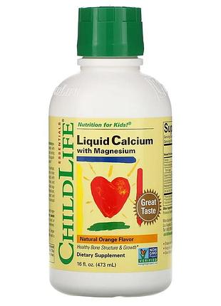 Витамины и минералы childlife liquid calcium with magnesium, 473 мл апельсин