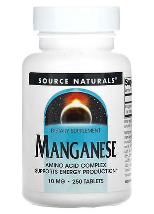 Марганец source naturals manganese 10 mg, 250 таблеток