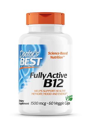 Витамины и минералы doctor's best fully active b12 1500 mcg, 60 капсул
