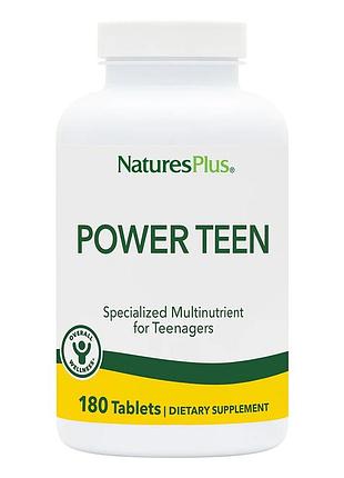 Витамины и минералы natures plus power teen, 180 вегатаблеток