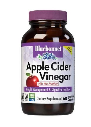 Натуральна добавка bluebonnet nutrition apple cider vinegar, 60 вегакапсул