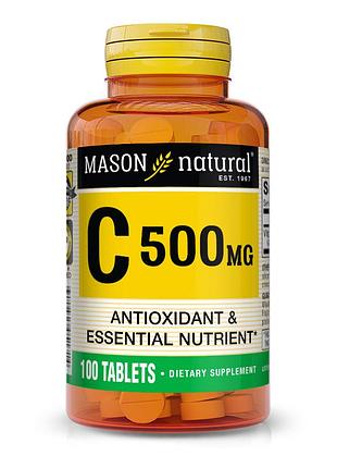 Витамины и минералы mason natural vitamin c 500 mg, 100 таблеток