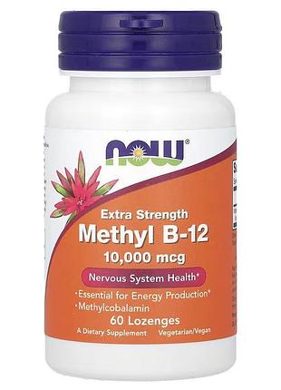 Вітаміни та мінерали now methyl b12 10000 mcg, 60 льодяників