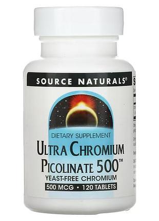 Витамины и минералы source naturals ultra chromium picolinate 500 mcg, 120 таблеток