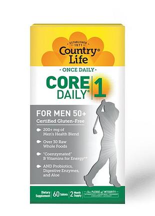 Витамины и минералы country life core daily-1 for men 50+, 60 таблеток