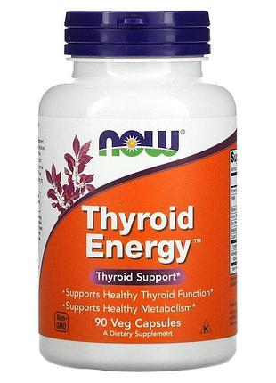 Комплекс для щитовидной железы now thyroid energy, 90 вегакапсул