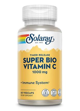Витамины и минералы solaray super bio vitamin c timed release, 60 вегакапсул