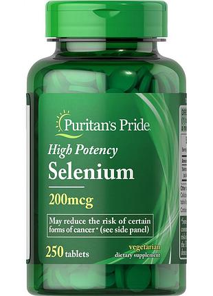 Витамины и минералы puritan's pride selenium 200 mcg, 250 таблеток