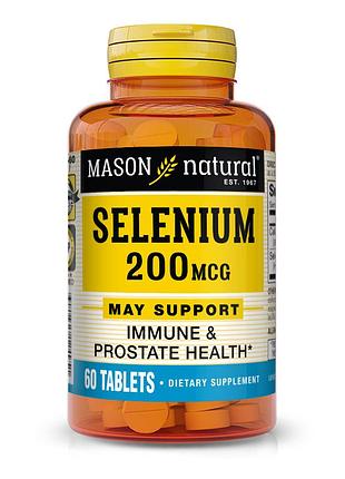 Витамины и минералы mason natural selenium 200 mcg, 60 таблеток