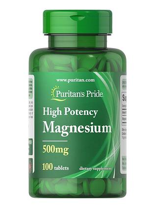 Витамины и минералы puritan's pride magnesium 500 mg high potency, 100 таблеток