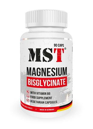 Хелат бісгліцинату магнію mst nutrition magnesium bisglycinate, 90 капсул