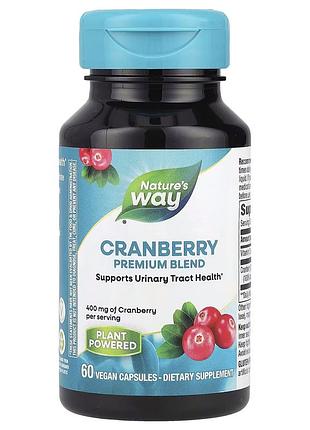 Екстракт журавлини nature's way cranberry premium blend вітамін c, 60 вегакапсул для підтримки сечовивідної системи