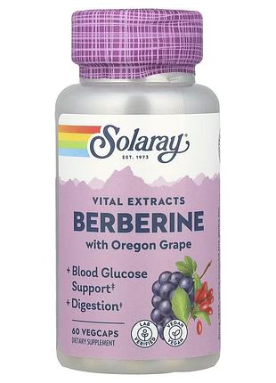 Берберин и корень орегонского винограда solaray berberine with oregon grape, 60 вегакапсул для поддержания организма