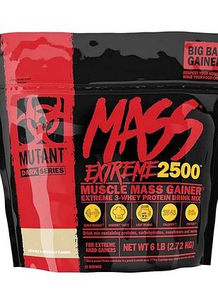 Гейнер mutant mass extreme 2500, 2.72 кг тройной шоколад