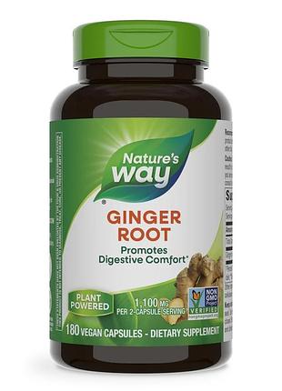 Натуральная добавка nature's way ginger root 550 mg, 180 вегакапсул