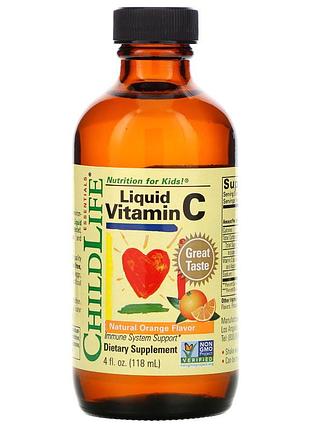Витамины и минералы childlife vitamin c liquid, 118.5 мл апельсин