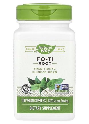 Корень гірчака багатоквіткового nature's way fo-ti root, 100 вегакапсул для підтримки волосся, шкіри та нігтів