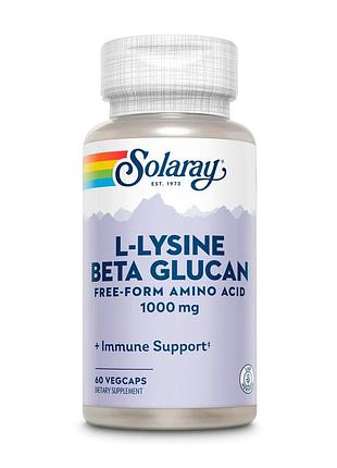 Аминокислота solaray l-lysine 1000 mg & beta glucan, 60 вегакапсул