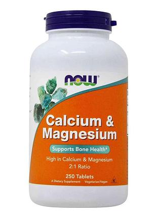 Витамины и минералы now calcium & magnesium, 250 таблеток
