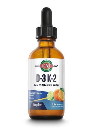 Вітаміни та мінерали kal vitamin d-3 k-2 drop, 59 мл