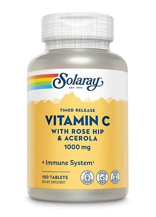 Витамины и минералы solaray vitamin c 1000 mg timed release, 100 таблеток