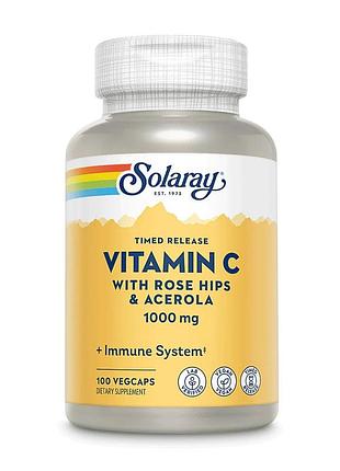 Витамины и минералы solaray vitamin c 1000 mg timed release, 100 вегакапсул