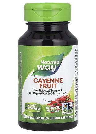 Натуральна домішка nature's way cayenne fruit, 100 вегакапсул