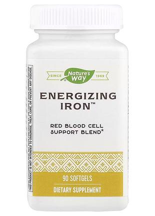 Залізо nature's way energizing iron, 90 капсул для підтримки здоров'я червоних кров'яних клітин