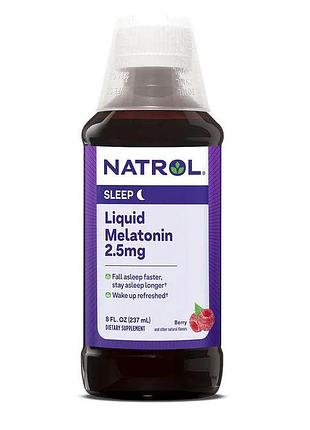 Мелатонин natrol мелатонин 2.5 mg liquid, 237 мл - ягоды для хорошего сна