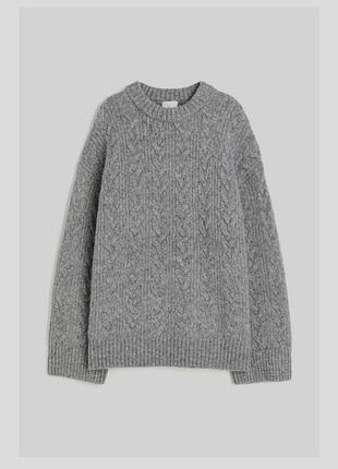 Свитер вязаный косичка h&amp;m 4