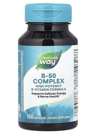 Комплекс вітамінів групи в nature's way b-50 complex, 100 капсул для підтримки нервової системи