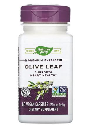 Екстракт оливи nature's way olive leaf premium extract, 60 капсул для підтримки серця та імунної системи