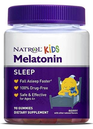 Детский мелатонин natrol kids melatonin 1 mg, 90 желеек - ягоды для хорошего сна