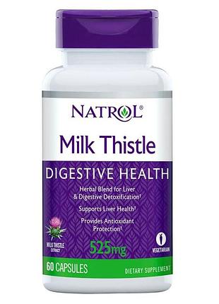 Смесь трав natrol milk thistle 525 mg, 60 капсул для поддержки печени