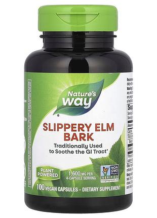 Кора в'яза ковзного nature's way slippery elm bark, 100 капсул для підтримки шлунково-кишкового тракту