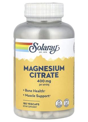 Магній цитрат solaray magnesium citrate 400 mg, 90 вегакапсул