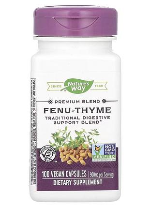 Пажитник і чебрець nature's way fenu-thyme, 100 вегакапсул для підтримки дихальної системи