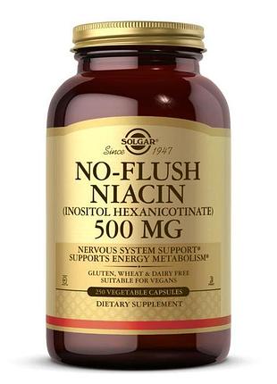 Вітаміни та мінерали solgar no-flush niacin 500 mg (inositol hexanicotinate), 250 вегакапсул