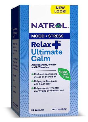 Натуральная добавка natrol relax+ ultimate calm, 30 капсул