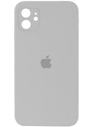 Чохол silicone case square full camera protective (aa) для apple iphone 11 (6.1") сірий / light grey