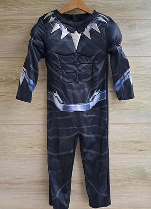 Костюм супергероя черная пантера 5-6л