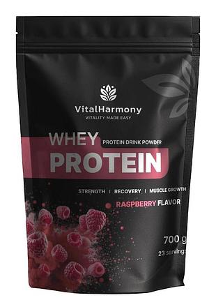 Протеин vitalharmony whey protein, 700 грамм малина