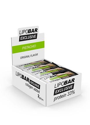 Батончик lipobar exclusive protein bar блок, 20*50 грамм фисташка