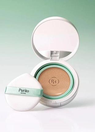 Bb-кушон для обличчя з центелою purito №13 neutral beige 15 + 15 г seoul wonder releaf centella bb cushion (la01)