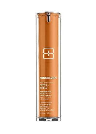 Сонцезахисний крем sunsolvemd zno+ mineral care detox + shield spf 50, 47 мл